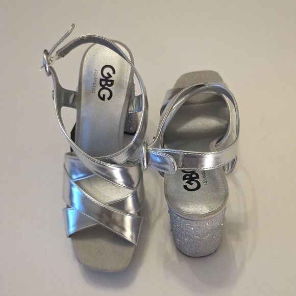 BRAND NEW GBG LOS ANGELES JEWEL STRAPPY HEELS  SANDALS R3 - Picture 5 of 15
